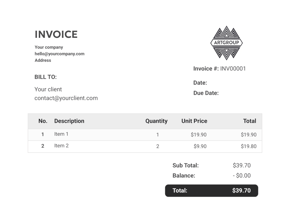 Invoice type 1