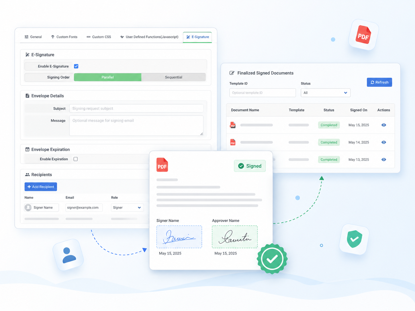 CraftMyPDF eSign API: add e-signatures to PDFs and automate signing